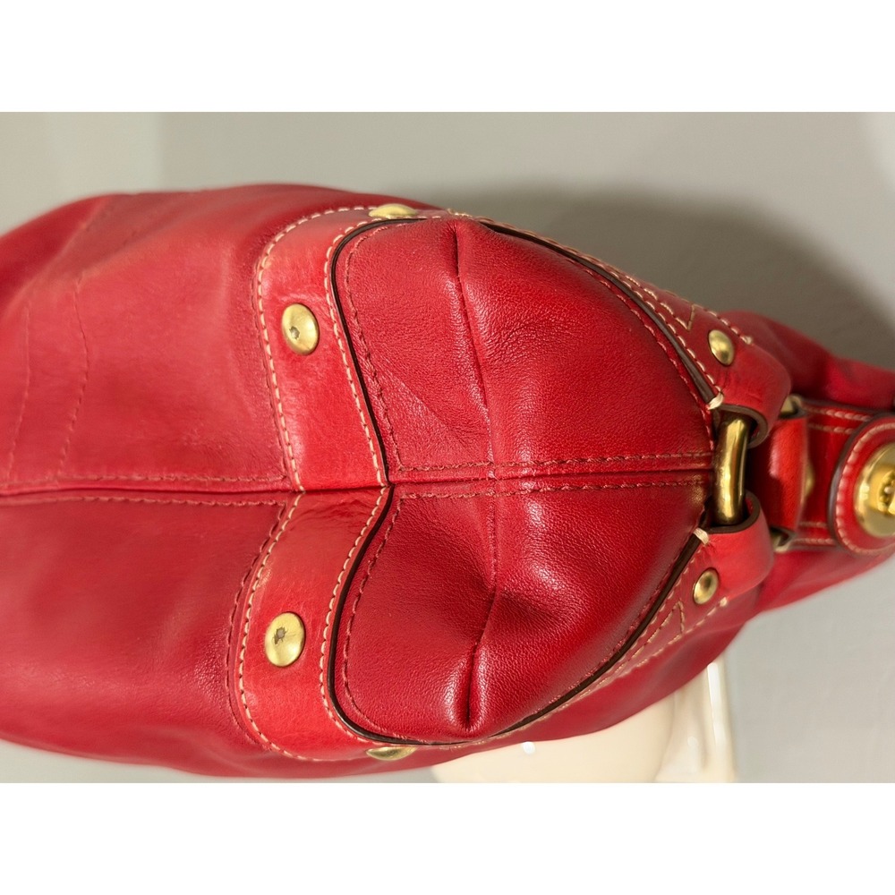 Coach 10615 Ergo Hobo Bag Womens Red Leather Brass Hardware Good Condition - Picture 11 of 16